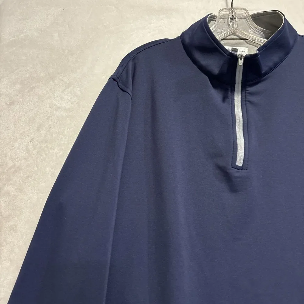 Peter Millar 1/4 Zip Pullover Men's XL Blue Perth Performance Long Sleeve Logo